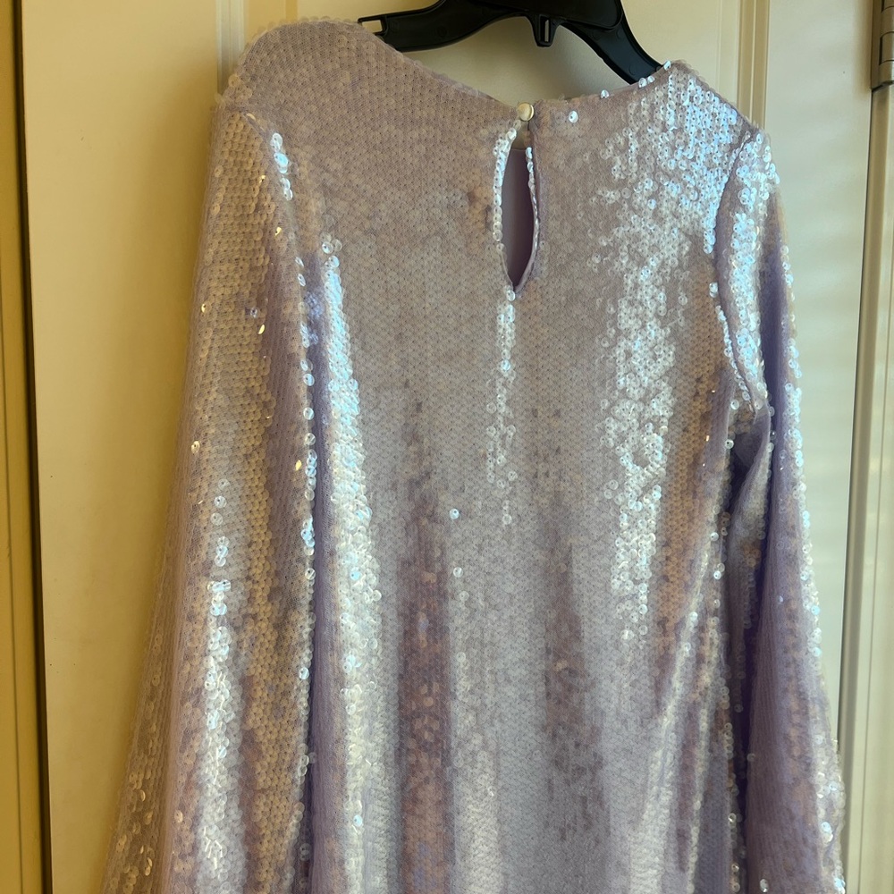 Sparkling Lavender Sequin Kids Dress - Picture 2 of 4